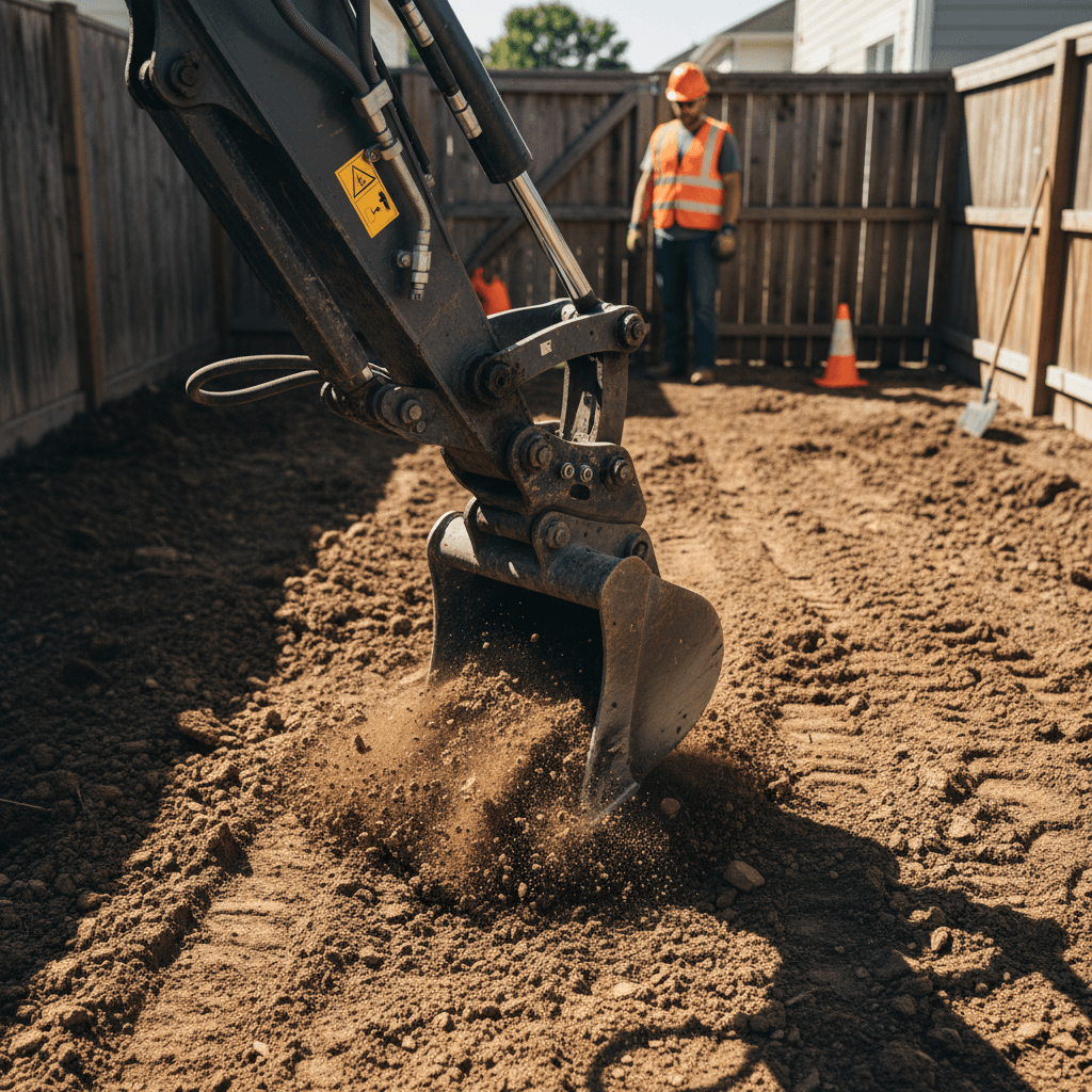 Piattaforma aerea in uso su cantiere